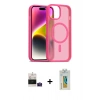 MARSİLYAN™- iPhone 15 Kılıf Siluet Minimal Prime - Siyah Polymer Nano Ekran Koruyucu + Bilvis Titan Kamera Lens - PE