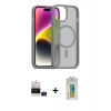 MARSİLYAN™- iPhone 15 Kılıf Siluet Minimal Prime - Siyah Polymer Nano Ekran Koruyucu + Bilvis Titan Kamera Lens - PE