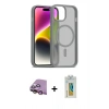 MARSİLYAN™- iPhone 15 Kılıf Siluet Minimal Prime - Siyah Polymer Nano Ekran Koruyucu + Raze Metal Kamera Lens - PE