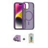 MARSİLYAN™- iPhone 15 Kılıf Siluet Minimal Prime - Siyah Polymer Nano Ekran Koruyucu + Raze Metal Kamera Lens - PE