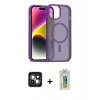 MARSİLYAN™- iPhone 15 Kılıf Siluet Minimal Prime - Siyah Polymer Nano Ekran Koruyucu + PVD Metal Kamera Lens - YL