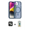 MARSİLYAN™- iPhone 15 Kılıf Siluet Minimal Prime - Siyah Polymer Nano Ekran Koruyucu + PVD Metal Kamera Lens - YL