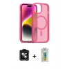 MARSİLYAN™- iPhone 15 Kılıf Siluet Minimal Prime - Siyah Polymer Nano Ekran Koruyucu + PVD Metal Kamera Lens - TU