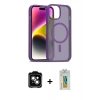 MARSİLYAN™- iPhone 15 Kılıf Siluet Minimal Prime - Siyah Polymer Nano Ekran Koruyucu + PVD Metal Kamera Lens - TU