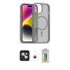MARSİLYAN™- iPhone 15 Kılıf Siluet Minimal Prime - Siyah Polymer Nano Ekran Koruyucu + PVD Metal Kamera Lens - YL