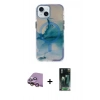 MARSİLYAN™- iPhone 15 Kılıf Ufuk Doku Prime - Şeffaf 360 Full Body Arka Koruyucu + Raze Metal Kamera Lens - PE