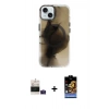 MARSİLYAN™- iPhone 15 Kılıf Ufuk Doku Prime - Siyah Buffer Hayalet Cam Ekran Koruyucu + Pembe Bilvis Titan Kamera Lens
