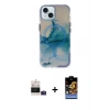 MARSİLYAN™- iPhone 15 Kılıf Ufuk Doku Prime - Siyah Buffer Hayalet Cam Ekran Koruyucu + Pembe Bilvis Titan Kamera Lens