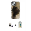 MARSİLYAN™- iPhone 15 Kılıf Ufuk Doku Prime - Siyah Polymer Nano Ekran Koruyucu + Bilvis Titan Kamera Lens - PE