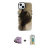 MARSİLYAN™- iPhone 15 Kılıf Ufuk Doku Prime - Siyah Polymer Nano Ekran Koruyucu + Raze Metal Kamera Lens - SI