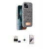 MARSİLYAN™- iPhone 15 Kılıf Vadi Klasik Serisi - Siyah Bilvis 3D Mat Cam Ekran Koruyucu + Bilvis Titan Kamera Lens - YL