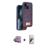 MARSİLYAN™- iPhone 15 Kılıf Vadi Klasik Serisi - Siyah Bilvis 3D Mat Cam Ekran Koruyucu + Raze Metal Kamera Lens - SI