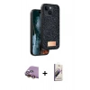 MARSİLYAN™- iPhone 15 Kılıf Vadi Klasik Serisi - Siyah Bilvis 3D Mat Cam Ekran Koruyucu + Raze Metal Kamera Lens - SI