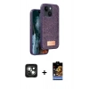 MARSİLYAN™- iPhone 15 Kılıf Vadi Klasik Serisi - Siyah Buffer Hayalet Cam Ekran Koruyucu + PVD Metal Kamera Lens - YL