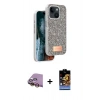 MARSİLYAN™- iPhone 15 Kılıf Vadi Klasik Serisi - Siyah Buffer Hayalet Cam Ekran Koruyucu + Raze Metal Kamera Lens - SI