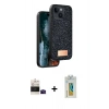 MARSİLYAN™- iPhone 15 Kılıf Vadi Klasik Serisi - Siyah Polymer Nano Ekran Koruyucu + Bilvis Titan Kamera Lens - SH