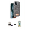 MARSİLYAN™- iPhone 15 Kılıf Vadi Klasik Serisi - Siyah Polymer Nano Ekran Koruyucu + Bilvis Titan Kamera Lens - SH
