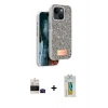 MARSİLYAN™- iPhone 15 Kılıf Vadi Klasik Serisi - Siyah Polymer Nano Ekran Koruyucu + Bilvis Titan Kamera Lens - SH