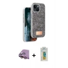 MARSİLYAN™- iPhone 15 Kılıf Vadi Klasik Serisi - Siyah Polymer Nano Ekran Koruyucu + Raze Metal Kamera Lens - PE