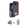 MARSİLYAN™- iPhone 15 Kılıf Vadi Klasik Serisi - Siyah Polymer Nano Ekran Koruyucu + Raze Metal Kamera Lens - PE