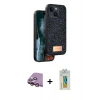 MARSİLYAN™- iPhone 15 Kılıf Vadi Klasik Serisi - Siyah Polymer Nano Ekran Koruyucu + Raze Metal Kamera Lens - PE