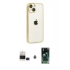 MARSİLYAN™- iPhone 15 Kılıf Vadi Minimal - Şeffaf 360 Full Body Arka Koruyucu + Bilvis Titan Kamera Lens - SH