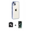 MARSİLYAN™- iPhone 15 Kılıf Vadi Minimal - Şeffaf 360 Full Body Arka Koruyucu + PVD Metal Kamera Lens - TU