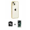 MARSİLYAN™- iPhone 15 Kılıf Vadi Minimal - Şeffaf 360 Full Body Arka Koruyucu + PVD Metal Kamera Lens - TU