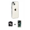 MARSİLYAN™- iPhone 15 Kılıf Vadi Minimal - Şeffaf 360 Full Body Arka Koruyucu + PVD Metal Kamera Lens - TU