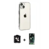 MARSİLYAN™- iPhone 15 Kılıf Vadi Minimal - Şeffaf 360 Full Body Arka Koruyucu + PVD Metal Kamera Lens - TU