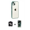 MARSİLYAN™- iPhone 15 Kılıf Vadi Minimal - Şeffaf 360 Full Body Arka Koruyucu + PVD Metal Kamera Lens - TU