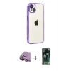 MARSİLYAN™- iPhone 15 Kılıf Vadi Minimal - Şeffaf 360 Full Body Arka Koruyucu + Raze Metal Kamera Lens - PE