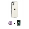 MARSİLYAN™- iPhone 15 Kılıf Vadi Minimal - Şeffaf 360 Full Body Arka Koruyucu + Raze Metal Kamera Lens - PE