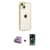 MARSİLYAN™- iPhone 15 Kılıf Vadi Minimal - Şeffaf 360 Full Body Arka Koruyucu + Raze Metal Kamera Lens - PE