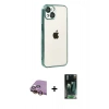 MARSİLYAN™- iPhone 15 Kılıf Vadi Minimal - Siyah 360 Mat Full Body Arka Koruyucu + Raze Metal Kamera Lens - SI