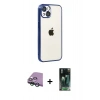 MARSİLYAN™- iPhone 15 Kılıf Vadi Minimal - Siyah 360 Mat Full Body Arka Koruyucu + Raze Metal Kamera Lens - YL