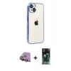 MARSİLYAN™- iPhone 15 Kılıf Vadi Minimal - Siyah 360 Mat Full Body Arka Koruyucu + Raze Metal Kamera Lens - SI