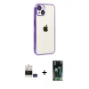 MARSİLYAN™- iPhone 15 Kılıf Vadi Minimal - Siyah 360 Mat Full Body Arka Koruyucu + Bilvis Titan Kamera Lens - YL