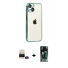 MARSİLYAN™- iPhone 15 Kılıf Vadi Minimal - Siyah 360 Mat Full Body Arka Koruyucu + Bilvis Titan Kamera Lens - YL