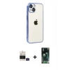 MARSİLYAN™- iPhone 15 Kılıf Vadi Minimal - Siyah 360 Mat Full Body Arka Koruyucu + Bilvis Titan Kamera Lens - YL
