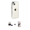 MARSİLYAN™- iPhone 15 Kılıf Vadi Minimal - Siyah Bilvis 3D Mat Cam Ekran Koruyucu + Bilvis Titan Kamera Lens - SH