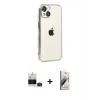 MARSİLYAN™- iPhone 15 Kılıf Vadi Minimal - Siyah Bilvis 3D Mat Cam Ekran Koruyucu + Bilvis Titan Kamera Lens - PE