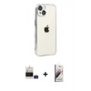 MARSİLYAN™- iPhone 15 Kılıf Vadi Minimal - Siyah Bilvis 3D Mat Cam Ekran Koruyucu + Pembe Bilvis Titan Kamera Lens