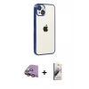 MARSİLYAN™- iPhone 15 Kılıf Vadi Minimal - Siyah Bilvis 3D Mat Cam Ekran Koruyucu + Raze Metal Kamera Lens - PE