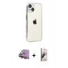 MARSİLYAN™- iPhone 15 Kılıf Vadi Minimal - Siyah Bilvis 3D Mat Cam Ekran Koruyucu + Raze Metal Kamera Lens - PE