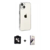 MARSİLYAN™- iPhone 15 Kılıf Vadi Minimal - Siyah Bilvis 3D Mat Cam Ekran Koruyucu + PVD Metal Kamera Lens - TU