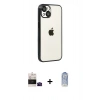 MARSİLYAN™- iPhone 15 Kılıf Vadi Minimal - Siyah Joko Magic 5D Cam + Bilvis Titan Kamera Lens - SH