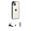 MARSİLYAN™- iPhone 15 Kılıf Vadi Minimal - Siyah Joko Magic 5D Cam + Bilvis Titan Kamera Lens - YL