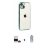 MARSİLYAN™- iPhone 15 Kılıf Vadi Minimal - Siyah Joko Magic 5D Cam + Bilvis Titan Kamera Lens - PE