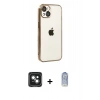 MARSİLYAN™- iPhone 15 Kılıf Vadi Minimal - Siyah Joko Magic 5D Cam + PVD Metal Kamera Lens - YL